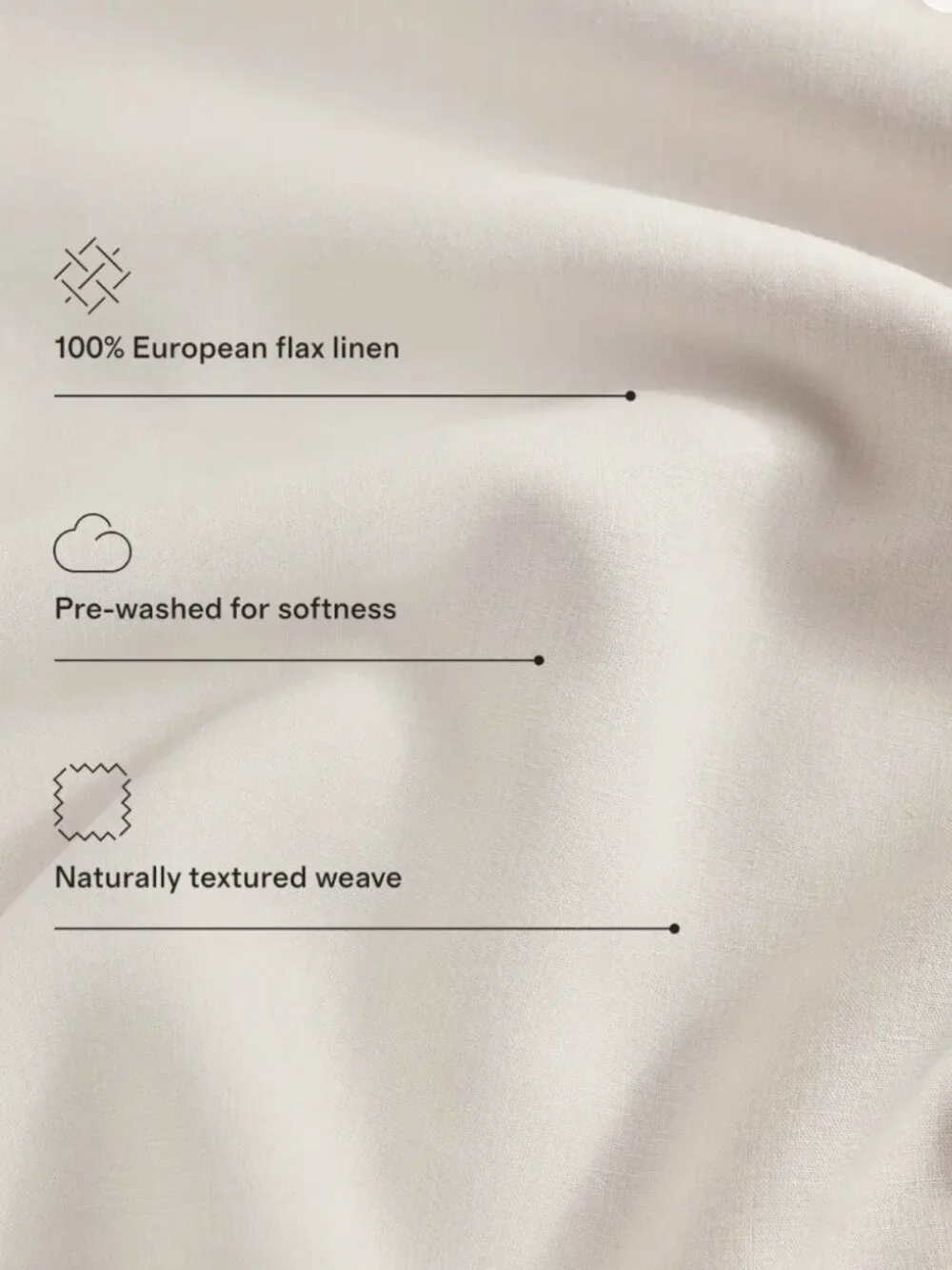 Quince European Linen Chambray Sheet Set in Natural, Queen
